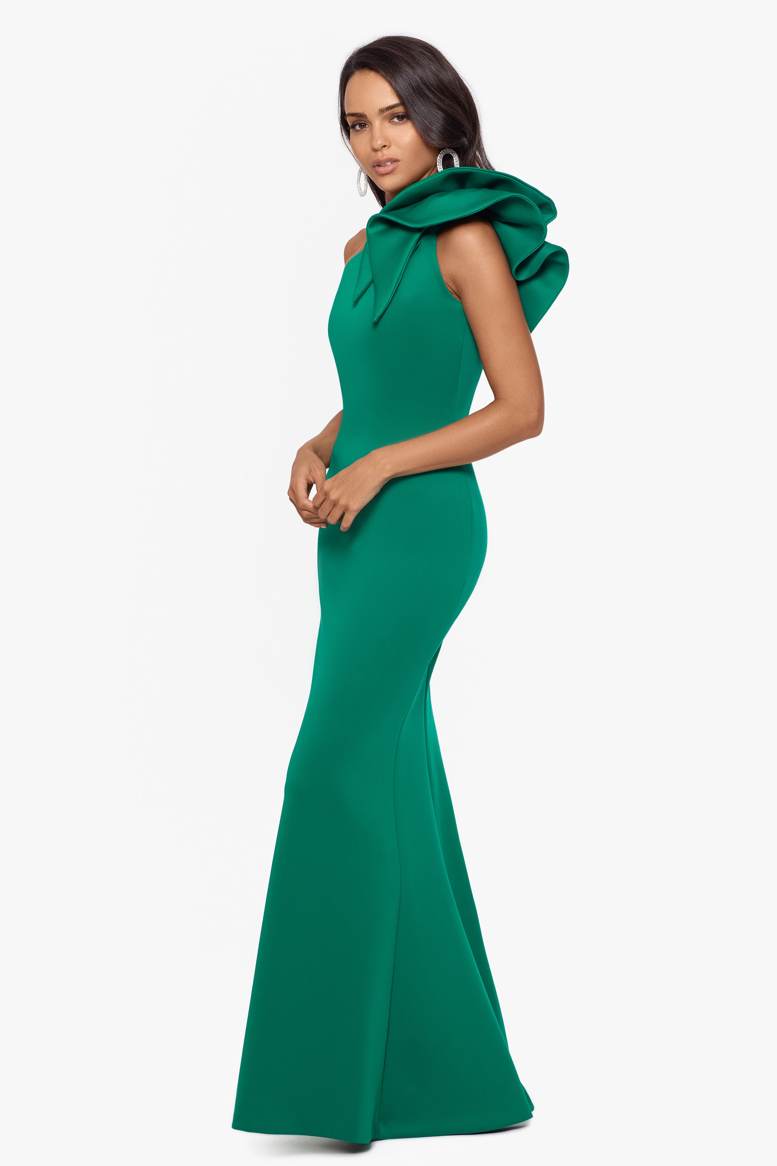 Betsy & Adam One store Shoulder Green Dress - 4