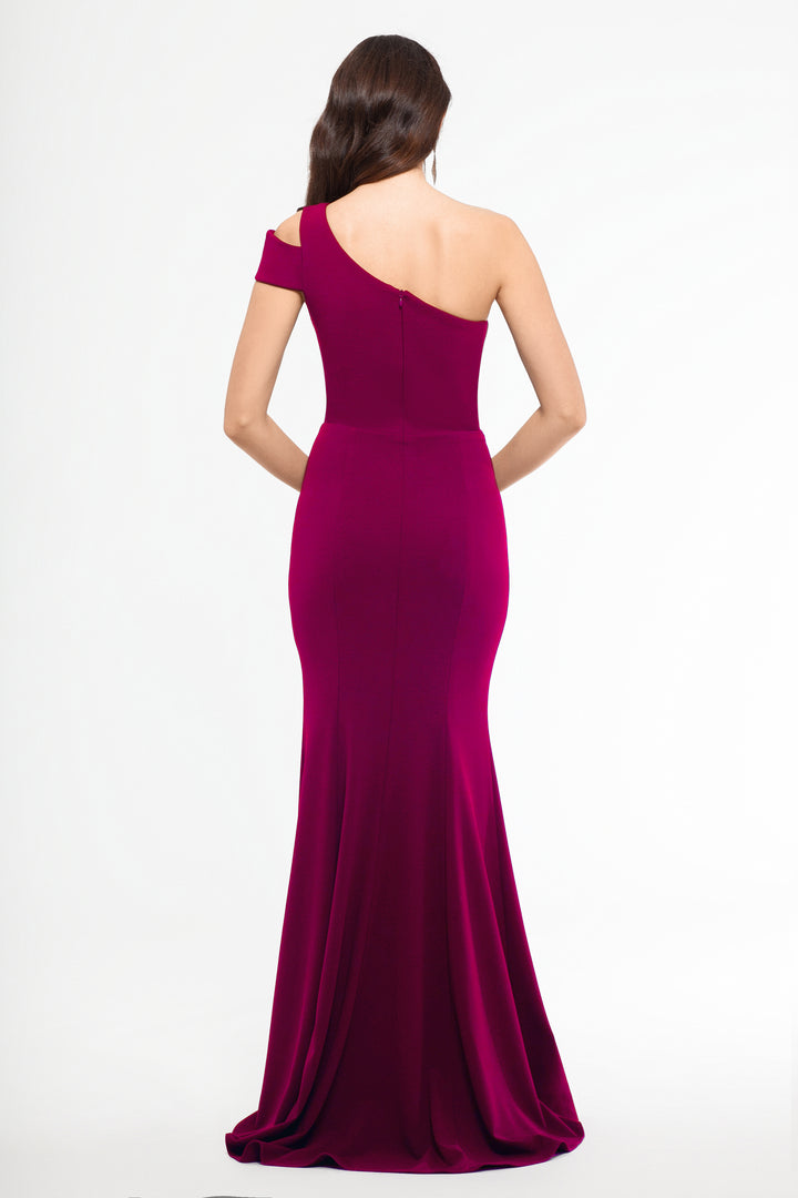 "Paulina" Cutout One Shoulder Floor Length Gown
