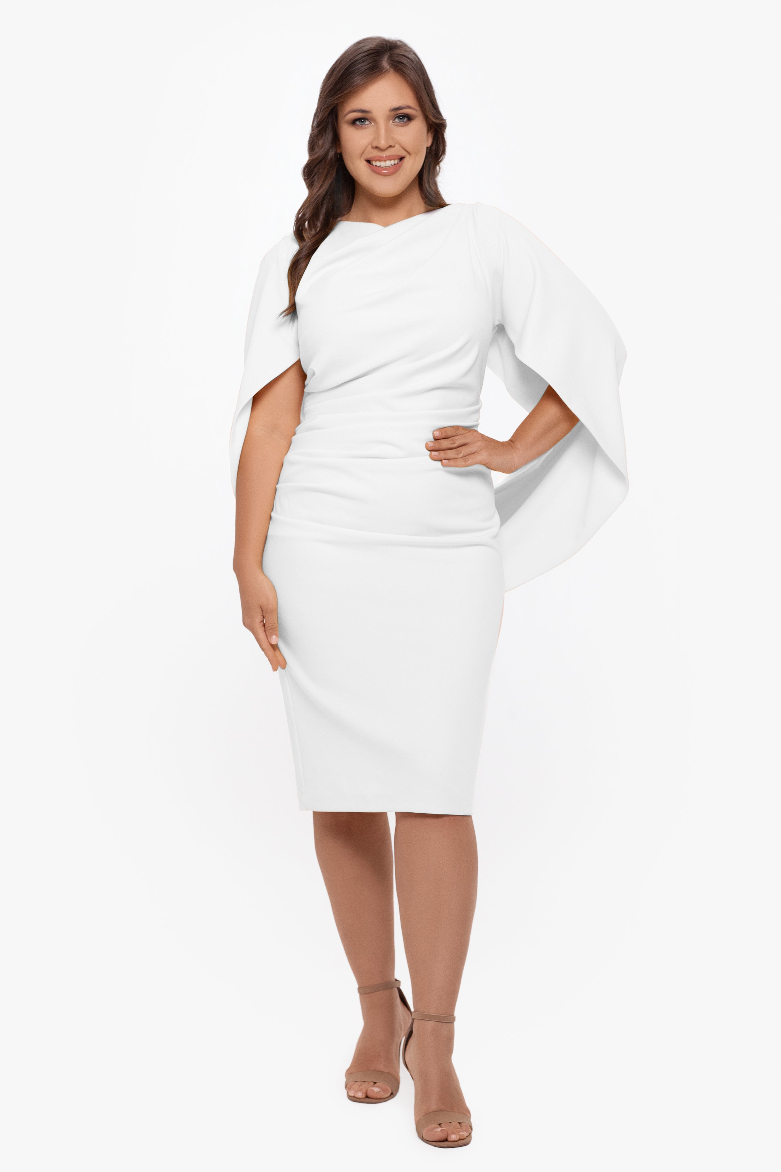 Betsy and adam draped sheath dress best sale