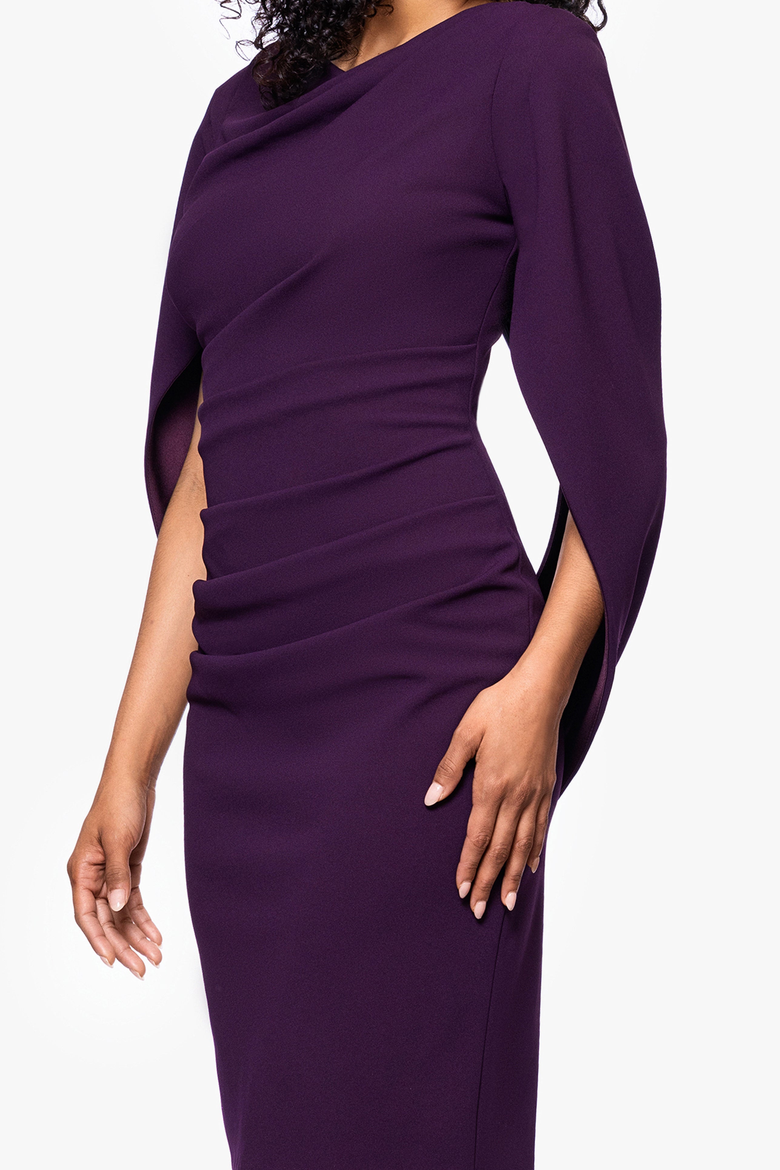 "Jordan" Short Scuba Crape Draped Back Dress