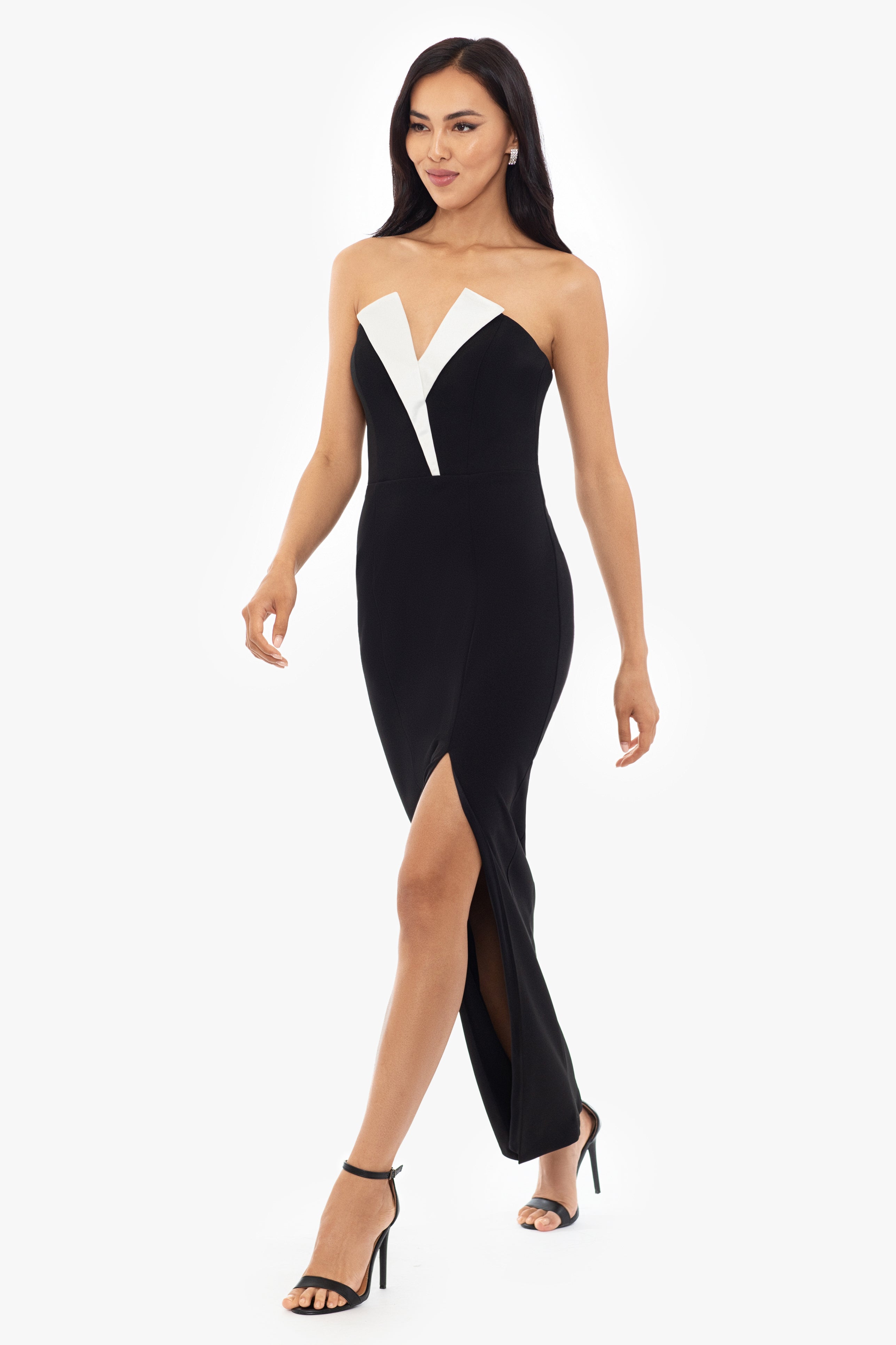 Long tuxedo dress hotsell