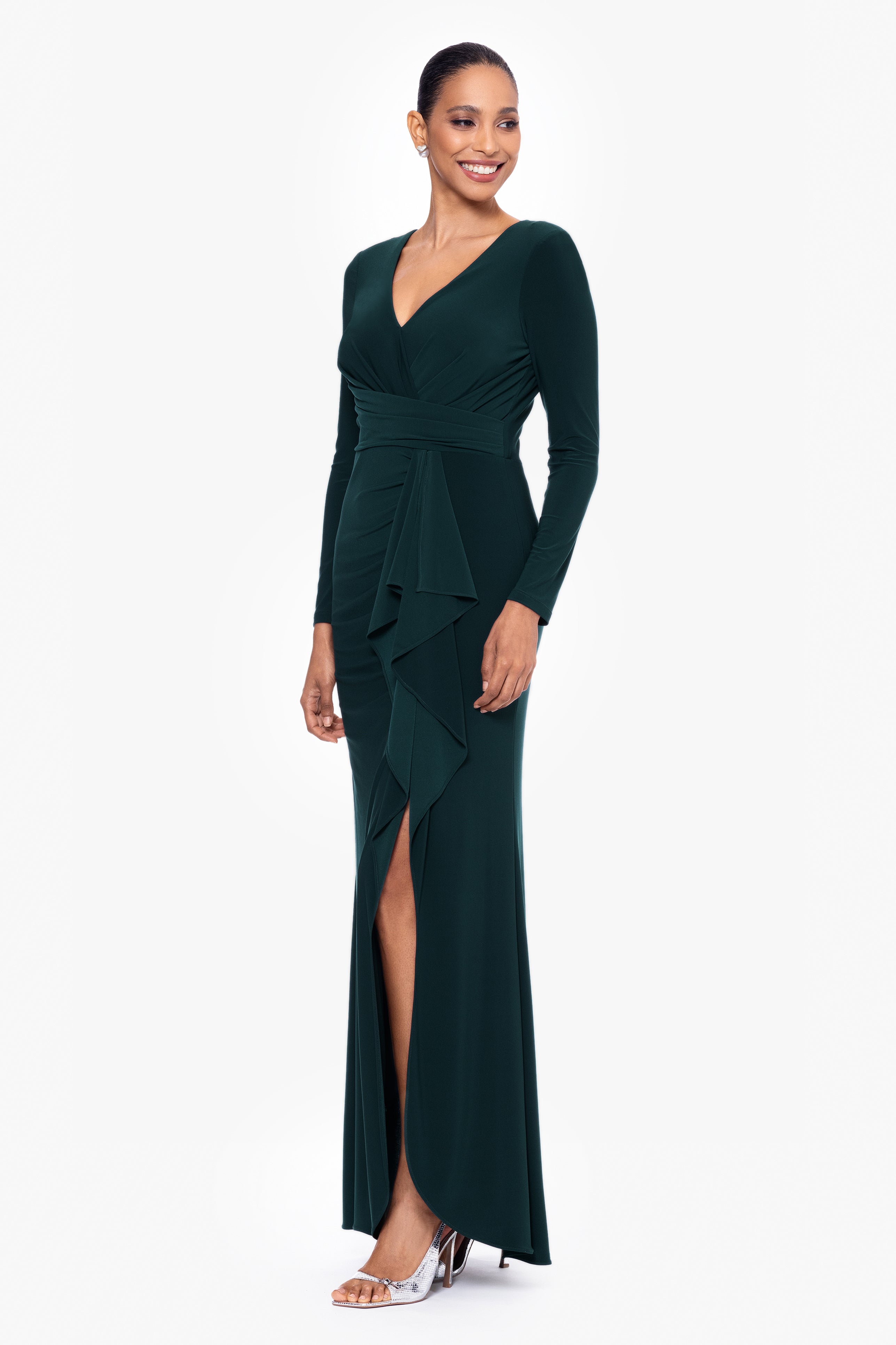 Long slit gown sale