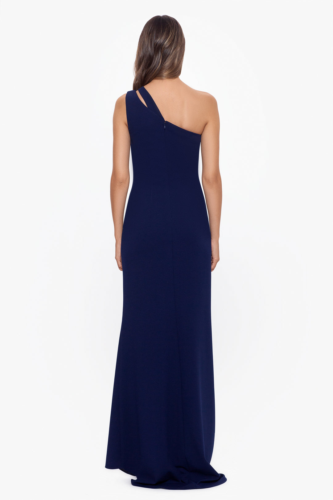 "True" Long One Shoulder Side Ruche Dress