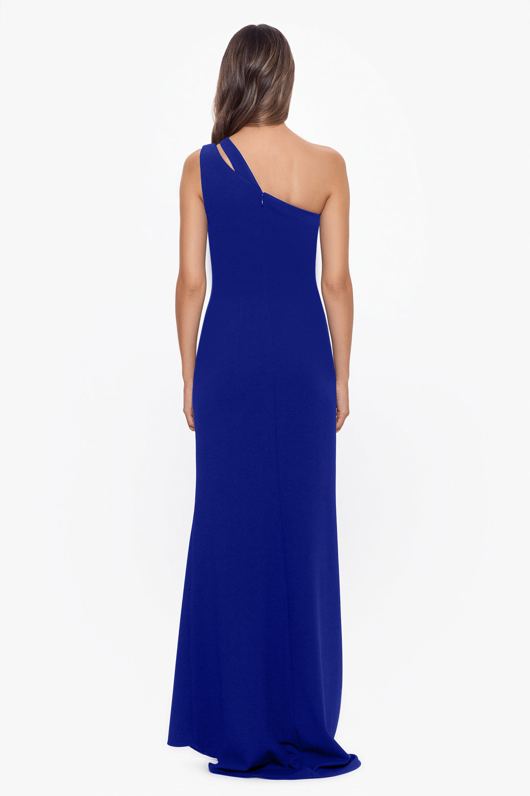 "True" Long One Shoulder Side Ruche Dress