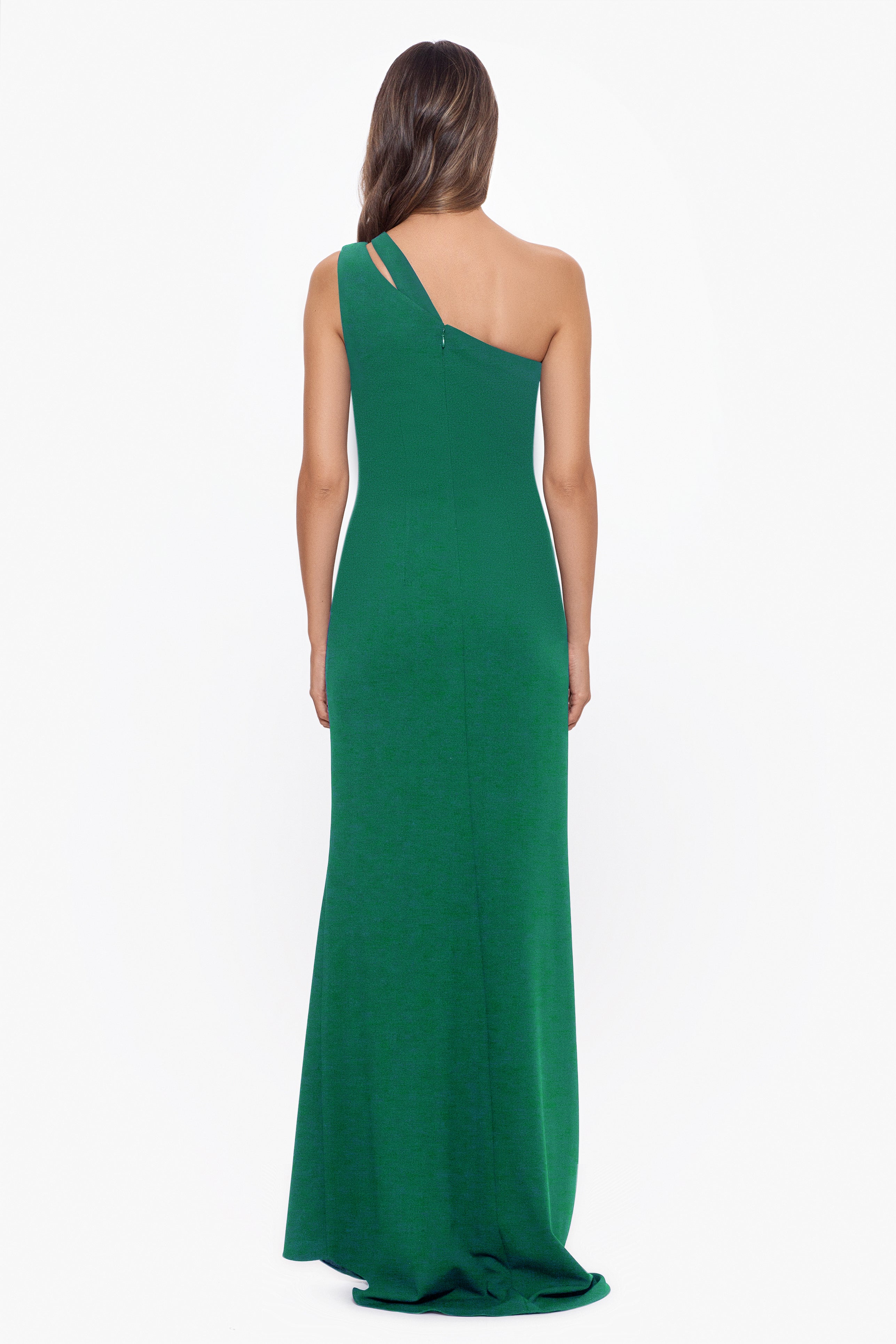 "True" Long One Shoulder Side Ruche Dress