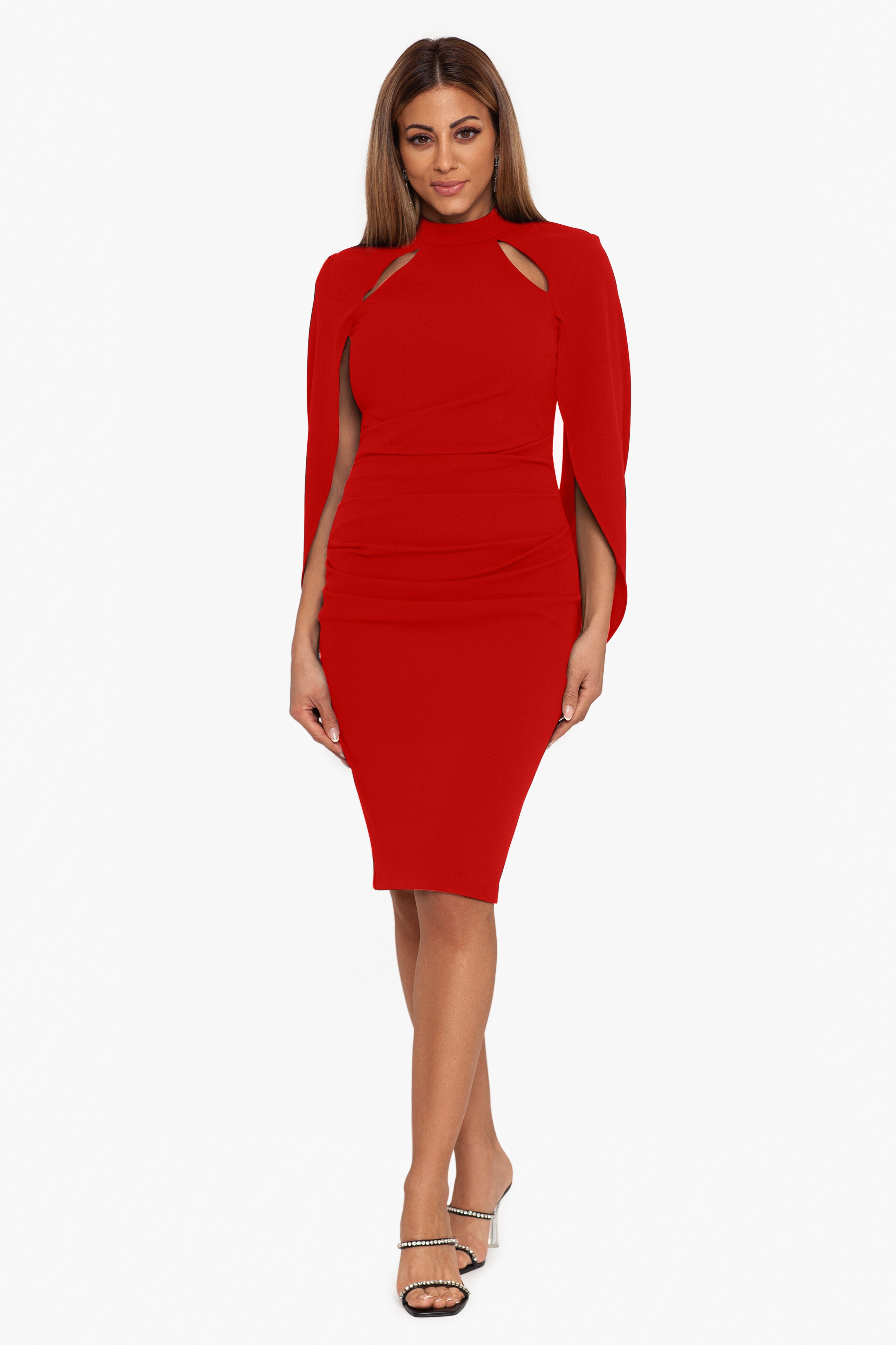 "Marcy" Short Scuba Drape Cut Out Dress