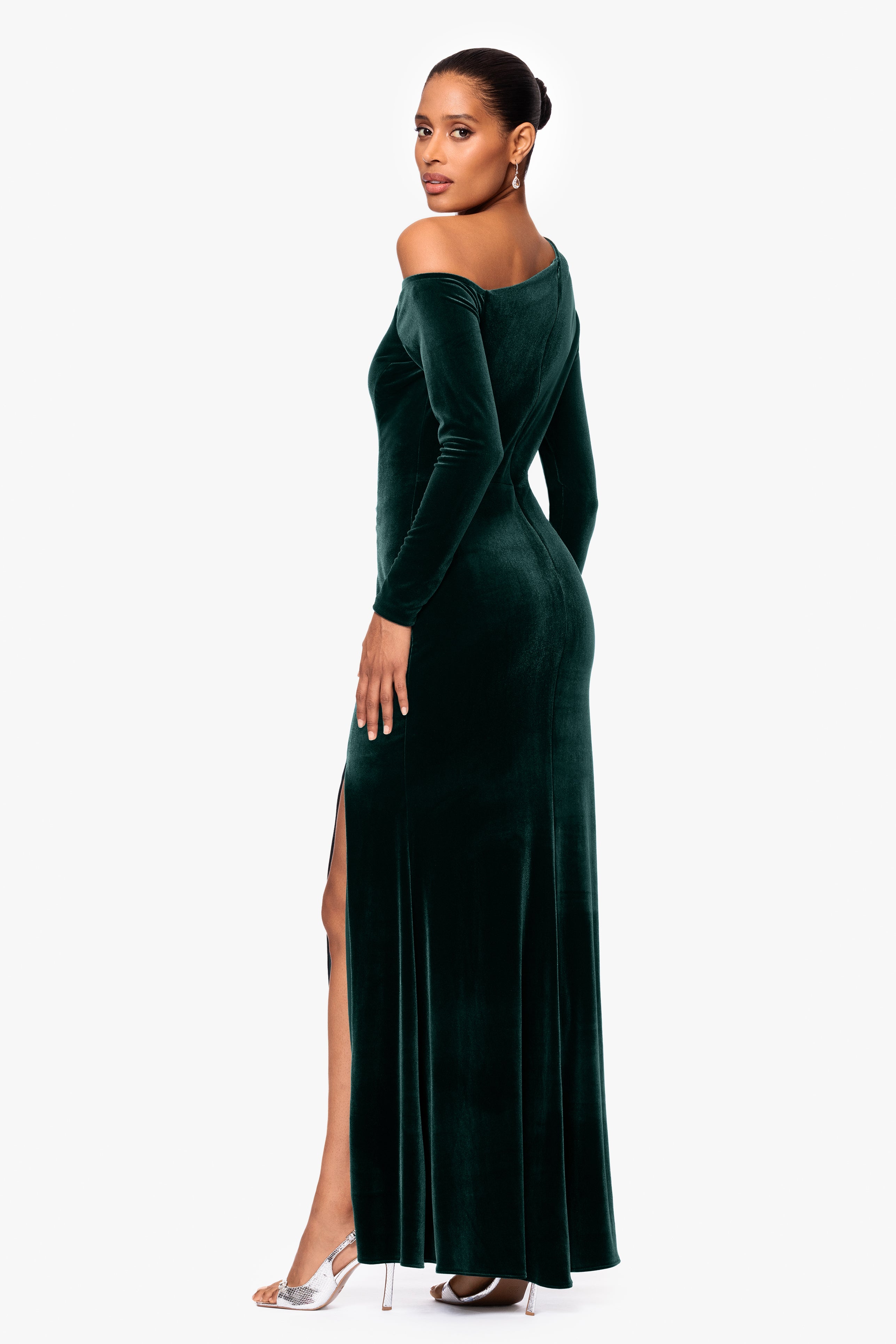 "Annette" Long Velvet Drop Shoulder Long Sleeve Dress