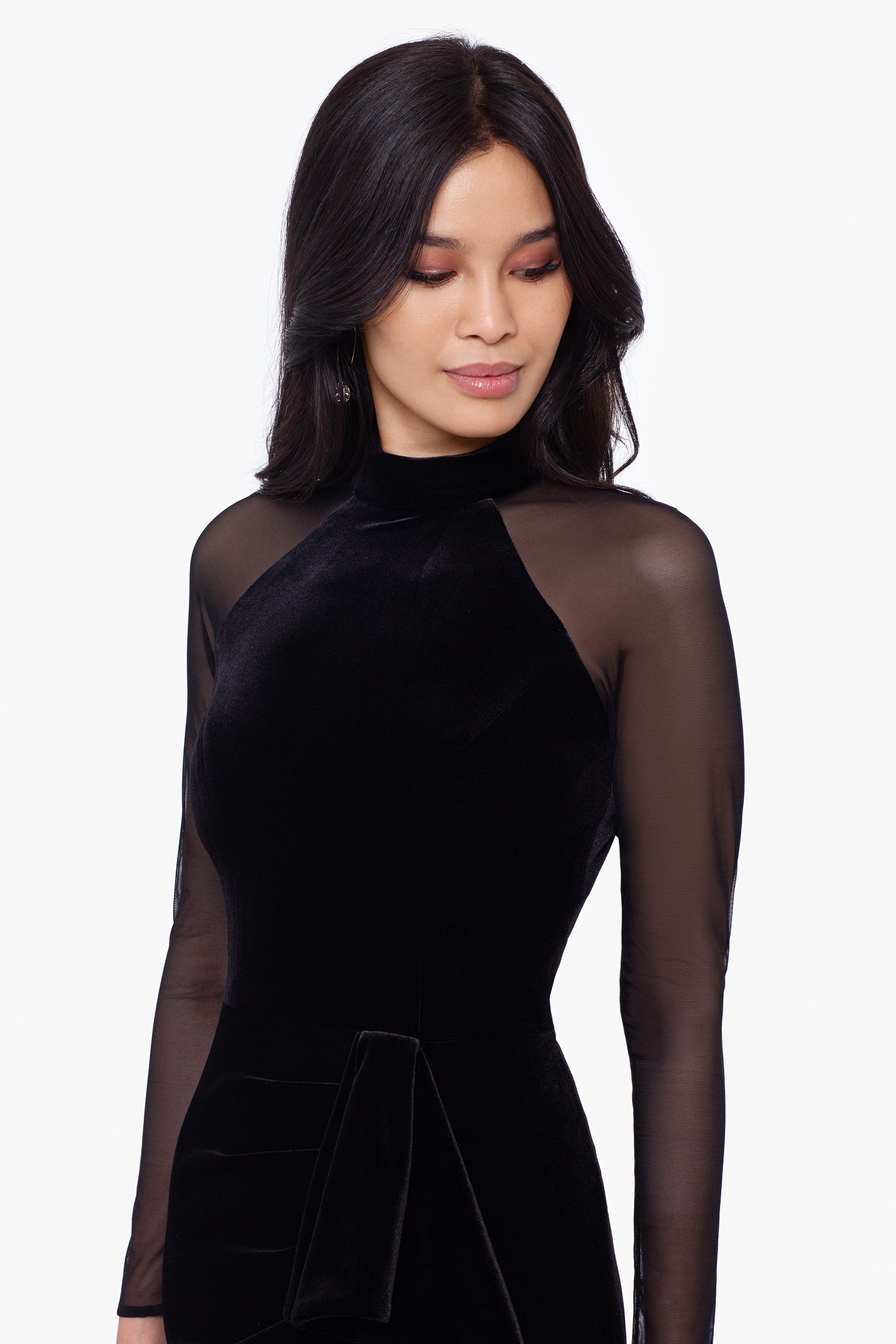 Velvet mesh dress sales