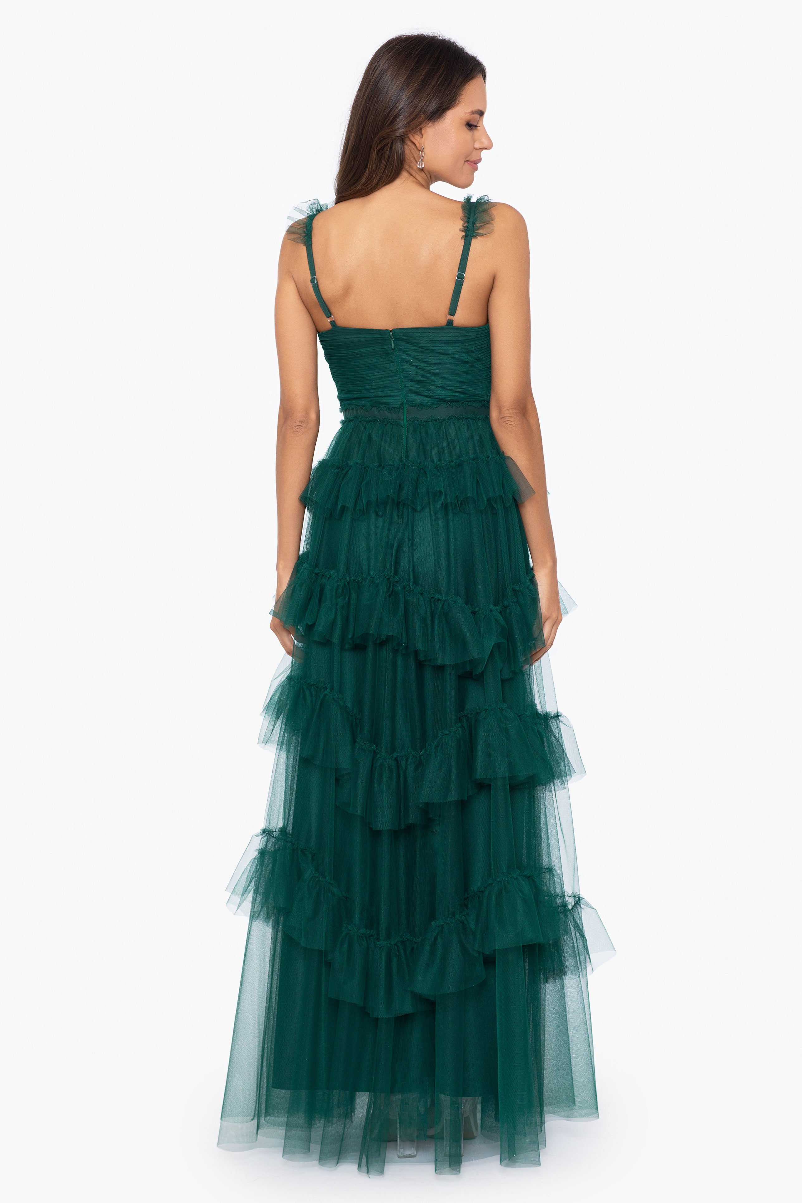 "Gigi" Long Ruffle Mesh Dress