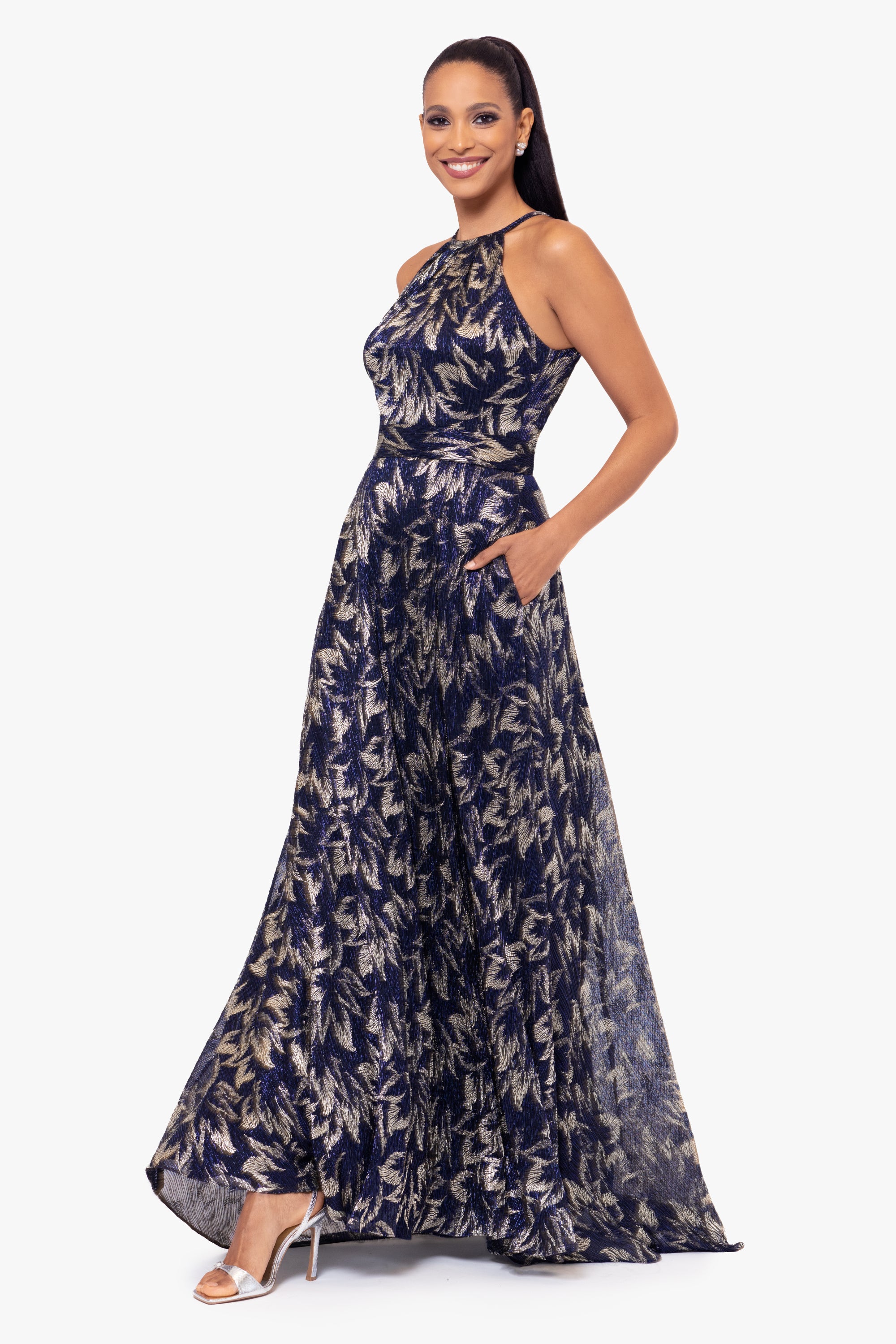 "Gwyneth" Long Halter Wrap Skirt Dress