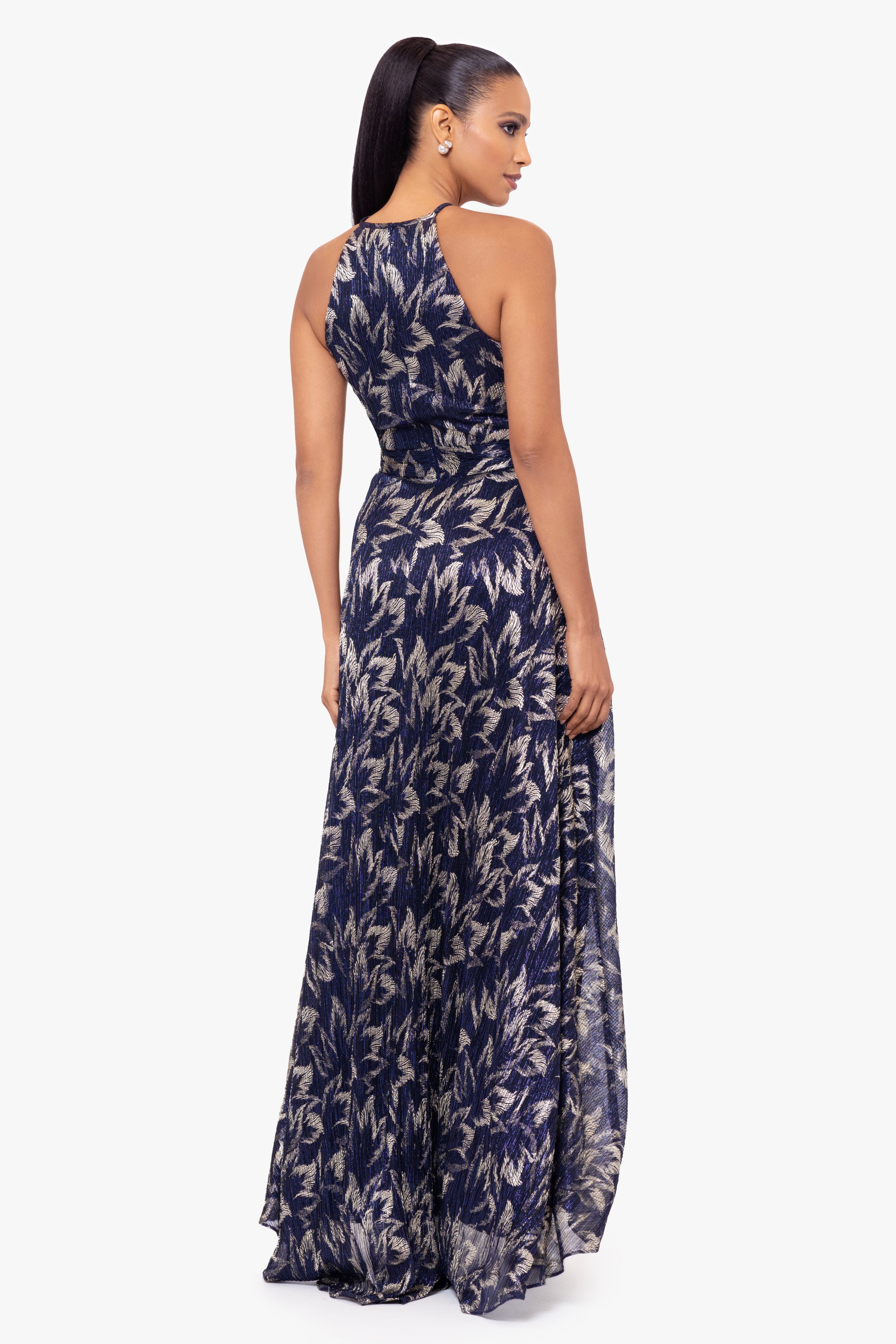 "Gwyneth" Long Halter Wrap Skirt Dress