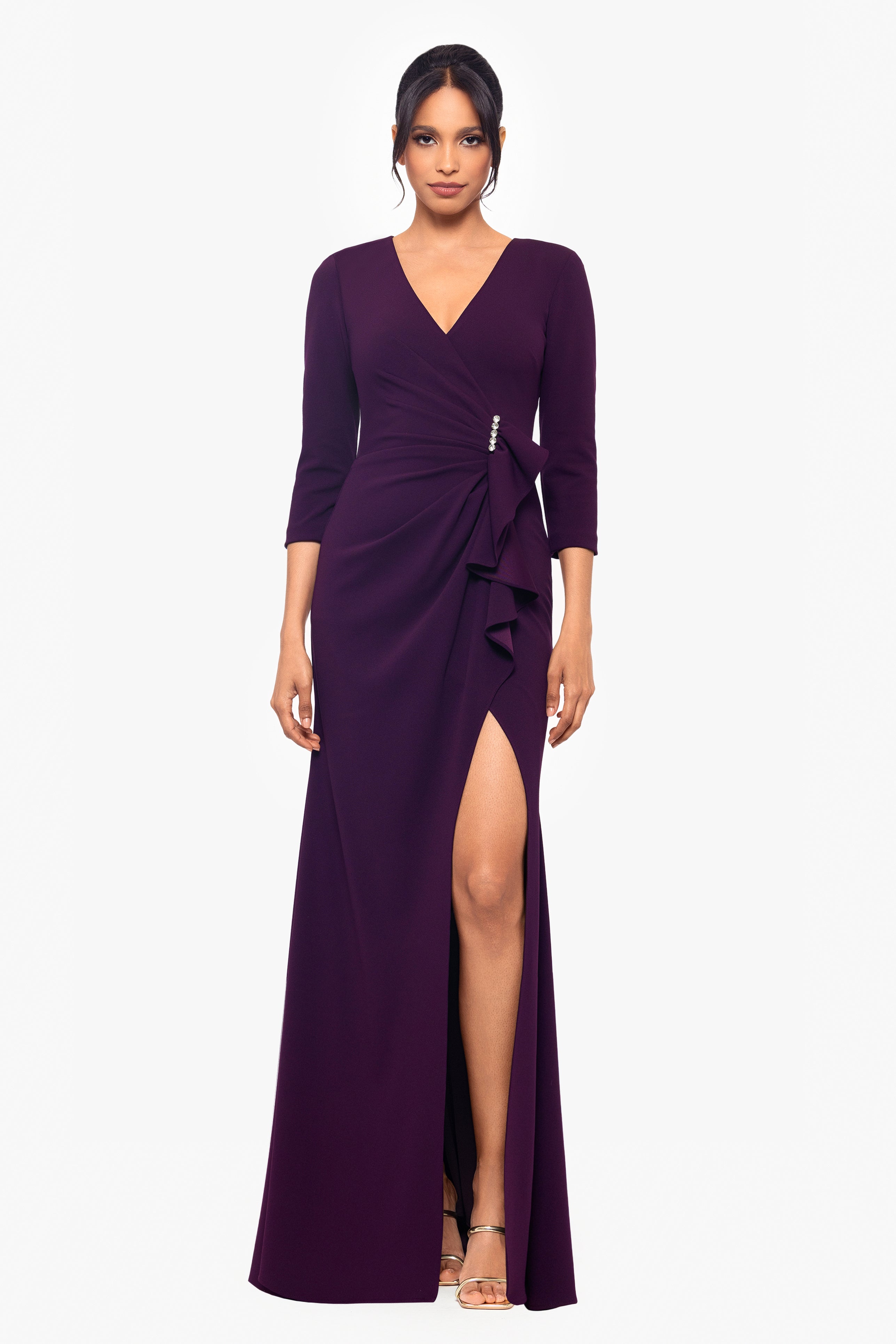 Betsy & Adam ombré dark shops purple dress/gow