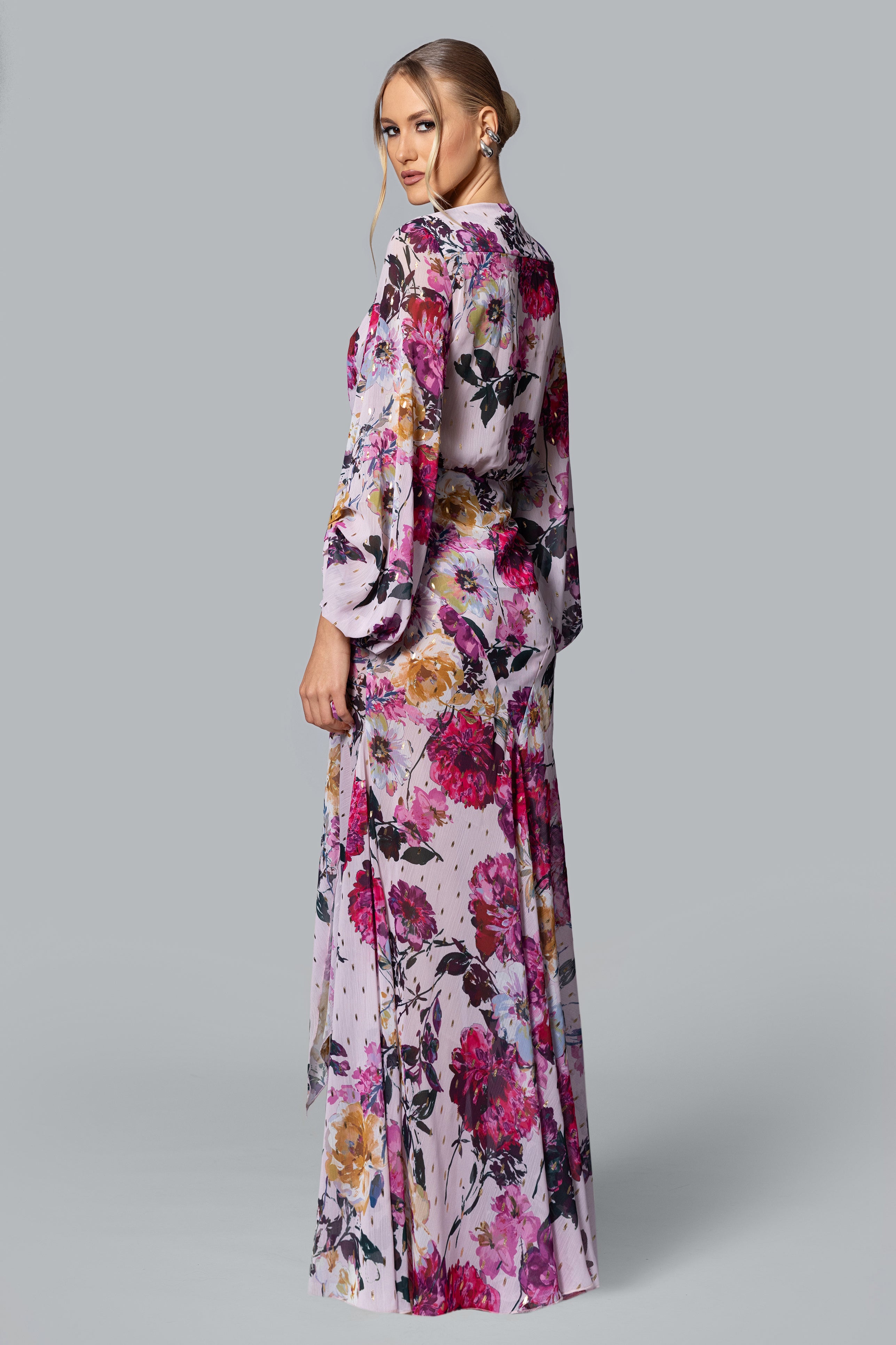 GHRAIL "Millie" Print Chiffon Gown