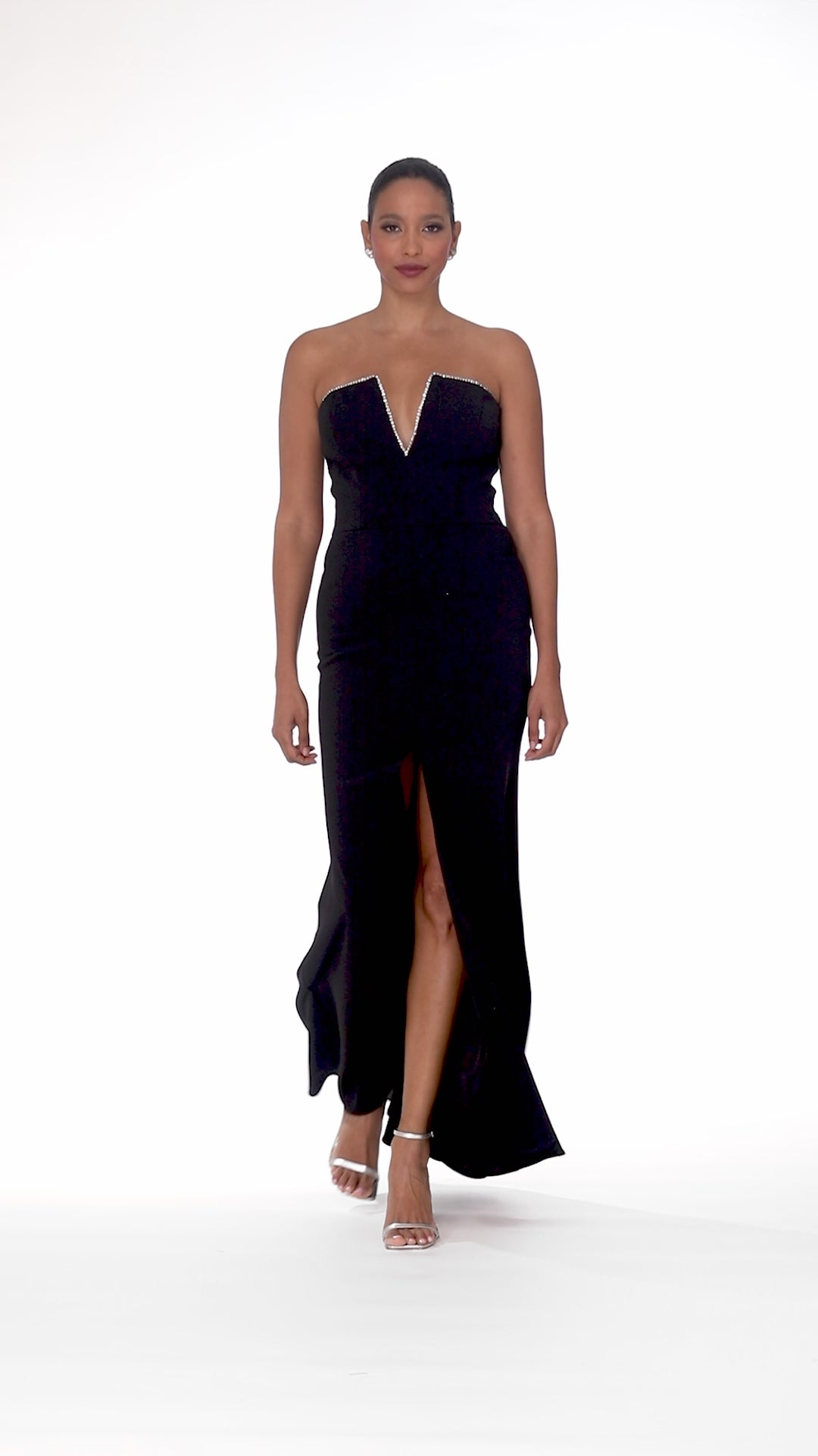 Strapless v neck dress hotsell