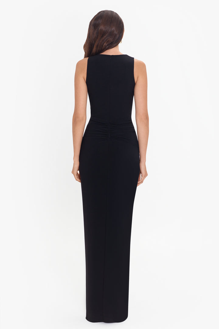 Petite "Bobbi" Ruffled V-Neck Gown