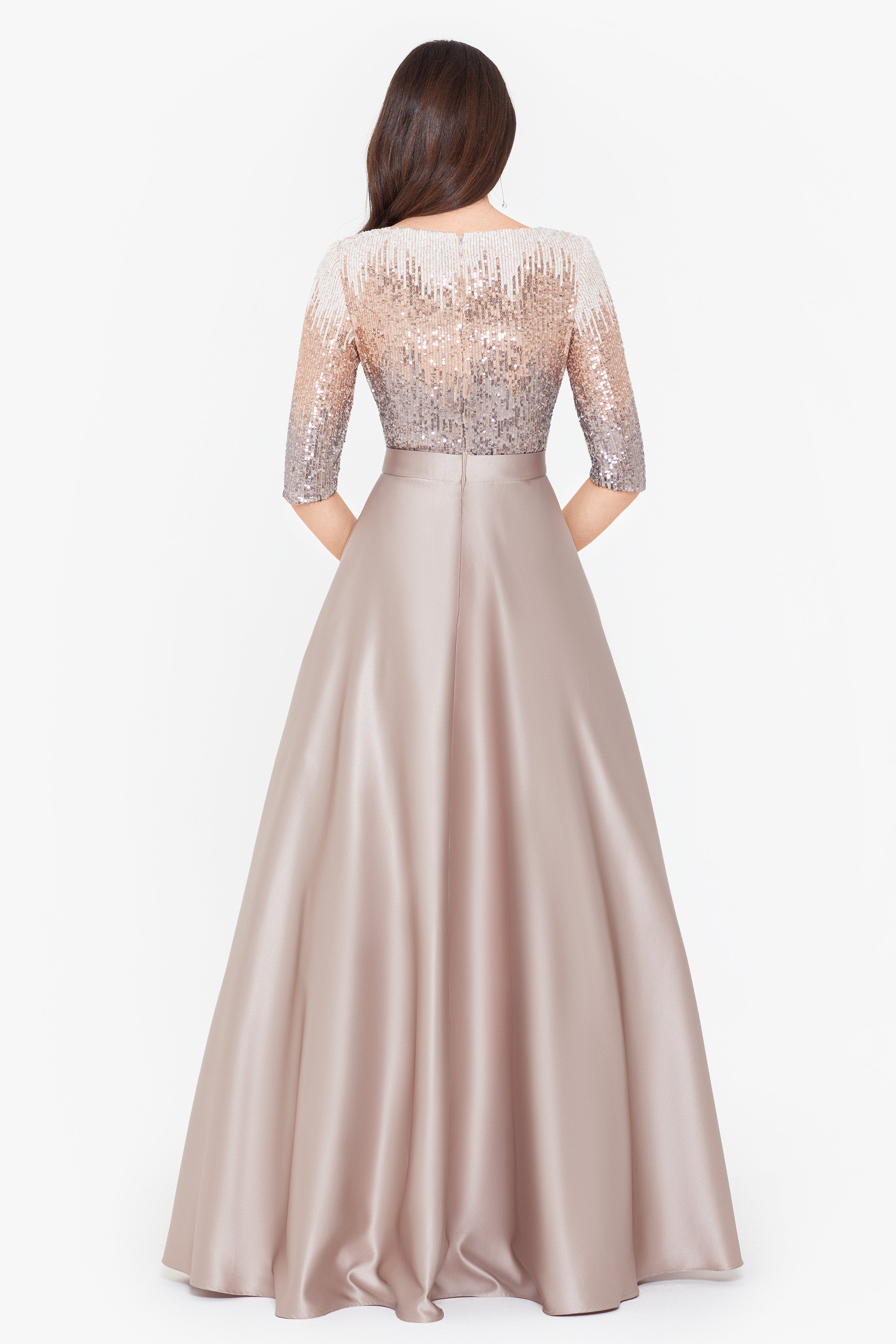 "Quinn" Embellished Sequin Ballgown - Betsy & Adam