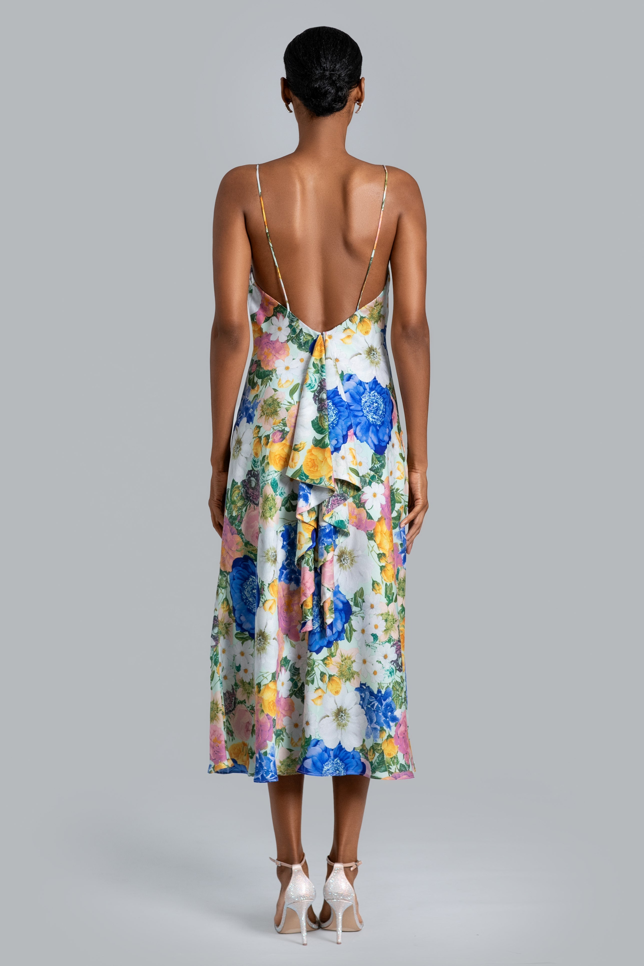 GHRAIL "Mason" Printed Satin Midi